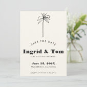 minimalistische tropen save the date (Staand voorkant)