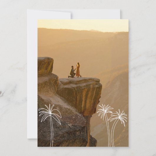 minimalistische tropen save the date (Achterkant)