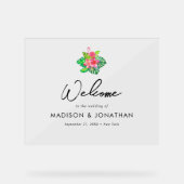 Minimalistische Tropical Paradise bruiloft welkom Acryl Bord (Voorkant)