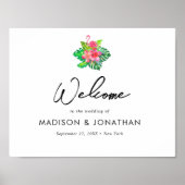 Minimalistische Tropical Paradise bruiloft welkom Poster (Voorkant)