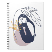 Minimalistische tropische Boho-vrouw in blauw