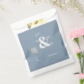 Minimalistische Tropische Bruiloft Stoffig Blauw Bedankzakje (Gezegeld)