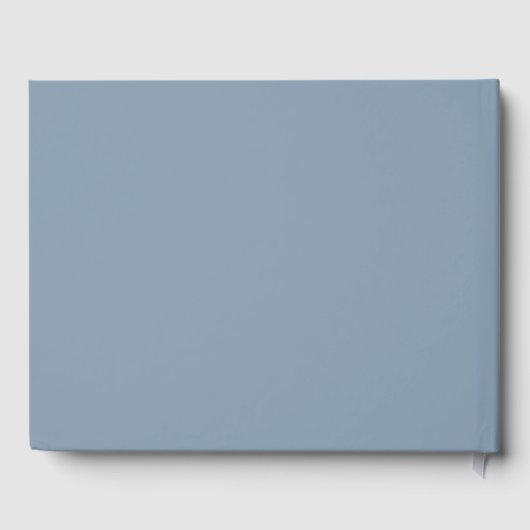 Minimalistische Tropische Bruiloft Stoffig Blauw Gastenboek (Achterkant)