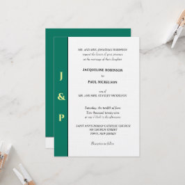 Minimalistische Tropische Groen Gele Monogram  Kaart