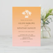 Minimalistische Tropische Palm Bestemming Bruiloft Kaart (Staand voorkant)