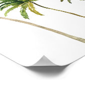 Minimalistische Tropische Palmboom Bruiloft Welkom Poster (Hoek)