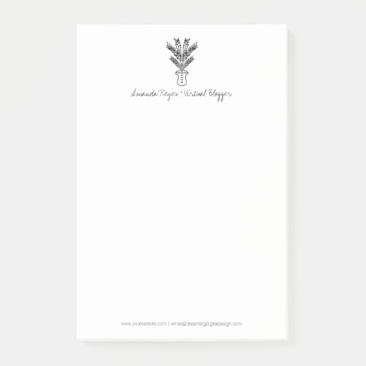 Minimalistische Tropische Palmboom Doodle Post-it® Notes (Voorkant)