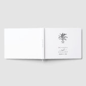 Minimalistische Tropische Palmboom Monogram Bruilo Gastenboek (Volledig)