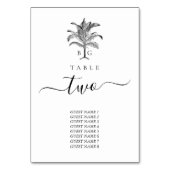 Minimalistische Tropische Palmboom Monogram Bruilo Kaart (Achterkant)