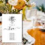 Minimalistische Tropische Palmboom Monogram Bruilo Kaart<br><div class="desc">Een minimalistische tropische palmboom monogram bruiloft ontwerp. Een eenvoudig ontwerp dat een schets van een palmboom gebruikt om een elegant klassiek monogram te creëer. Een charmant zwart-wit tropisch strandontwerp met rustieke streken en stijlvolle scripttypografie. Een elegante kuststrand thema bruiloft tafel nummer ontwerp met moderne elementen. Overeenkomende bruiloft uitnodigingen en andere...</div>