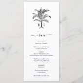 Minimalistische Tropische Palmboom Monogram Bruilo Menu (Voorkant)