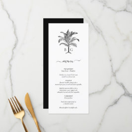 Minimalistische Tropische Palmboom Monogram Bruilo Menu