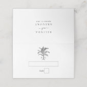 Minimalistische Tropische Palmboom Monogram Bruilo Plaatskaartje (Buitenkant ongevouwen)