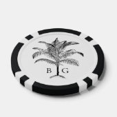 Minimalistische Tropische Palmboom Monogram Bruilo Poker Chips (Enkel)