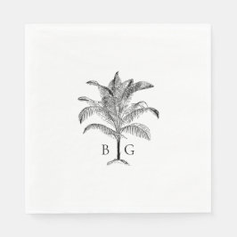 Minimalistische Tropische Palmboom Monogram Bruilo Servet