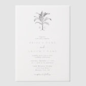 Minimalistische Tropische Palmboom Monogram Bruilo Vellum Uitnodigingen (Voorkant)