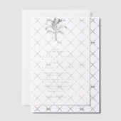 Minimalistische Tropische Palmboom Monogram Bruilo Vellum Uitnodigingen (Offset (Uitnodiging))