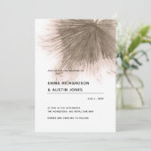 Minimalistische Tropische Roze Palm Leaf Bruiloft Kaart (Staand voorkant)