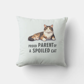 Minimalistische trotse ouder van een verwende kat kussen