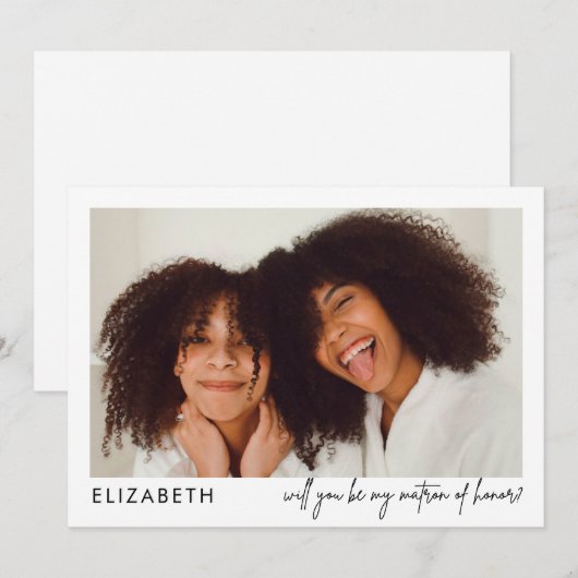 Minimalistische Trouvrouw Voorstel Foto (Voorkant / Achterkant)