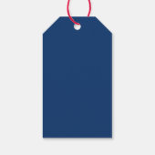 Minimalistische Trouw Dank Je Blauwe Script Logo Cadeaulabel (Achterkant)
