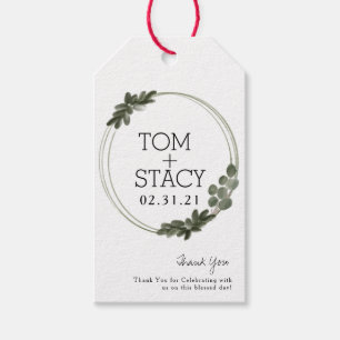 Minimalistische Trouw Dank Je Groene Simpele Type Cadeaulabel