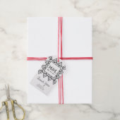 Minimalistische Trouw Dank U Hart Deco Logo Cadeaulabel (Met Touw)