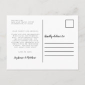 Minimalistische Trouw Dankbetuiging Zwart & Wit Briefkaart (Achterkant)