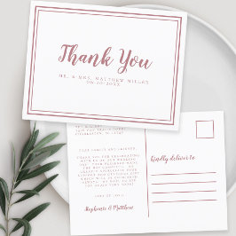 Minimalistische Trouw Dankjewelingskaart Moderne R Briefkaart