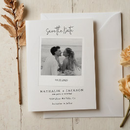 Minimalistische Trouw Fotokaart Huwelijk Bewaar de Save The Date