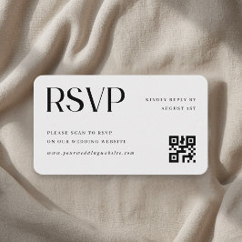 Minimalistische trouw-QR-code RSVP Informatiekaartje