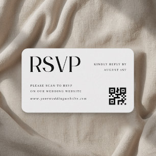Minimalistische trouw-QR-code RSVP Informatiekaartje