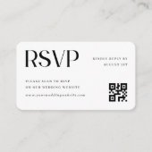 Minimalistische trouw-QR-code RSVP Informatiekaartje (Voorkant)