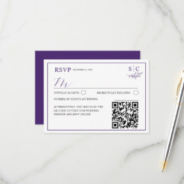 Minimalistische Trouw-QR-code Trouwen RSVP Kaartje