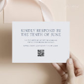 Minimalistische trouw-RSVP kaart met QR-code