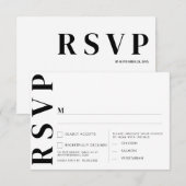Minimalistische trouw RSVP-kaarten Kaart (Voorkant / Achterkant)