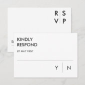 Minimalistische trouw RSVP-kaarten Kaart (Voorkant / Achterkant)