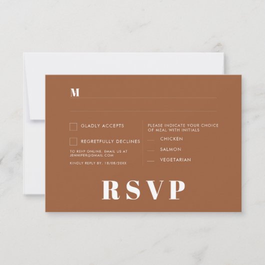 Minimalistische trouw RSVP-kaarten Kaart (Voorkant)