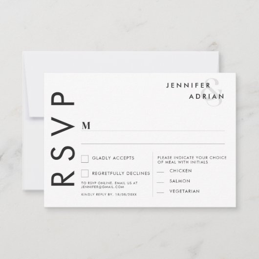 Minimalistische trouw RSVP-kaarten Kaart (Voorkant)