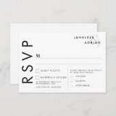Minimalistische trouw RSVP-kaarten Kaart (Voorkant / Achterkant)