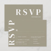 Minimalistische trouw RSVP-kaarten Kaart (Voorkant / Achterkant)