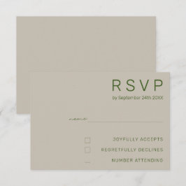 Minimalistische trouw RSVP-kaarten Kaart