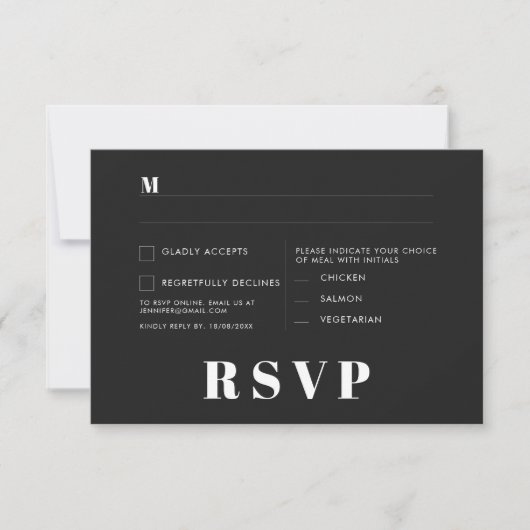 Minimalistische trouw RSVP-kaarten Kaart (Voorkant)
