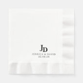 Minimalistische trouw servetten gepersonaliseerde  (Voorkant)