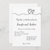 Minimalistische Trouw Uitnodiging (Voorkant / Achterkant)
