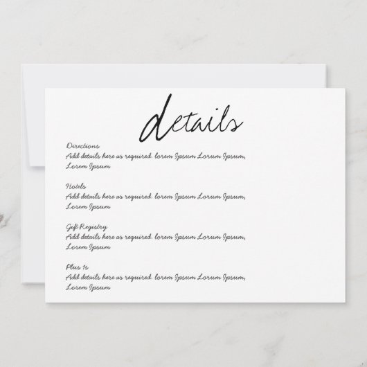 Minimalistische Trouw Uitnodigingen Modern Schrift (Achterkant)