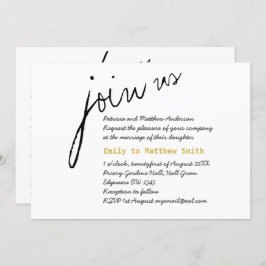 Minimalistische Trouw Uitnodigingen Modern Schrift