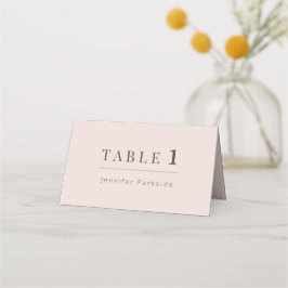 Minimalistische Trouw | Warm Roze Plaatskaartje