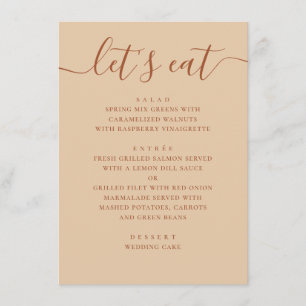 Minimalistische Trouw   Warme Perzik Zand Moderne  Menu