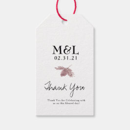 Minimalistische trouw waterverf blad takje cadeaulabel